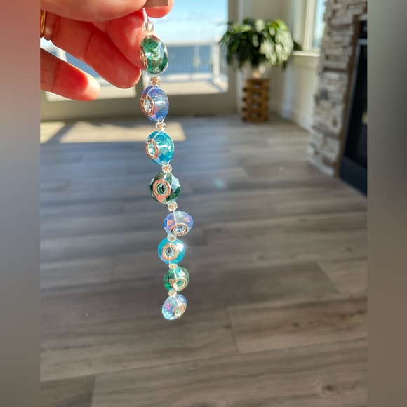 Mixed Blue Multi Faceted Glass Bead Rondelles for Jewelry Craft Making - Picture 3 of 7